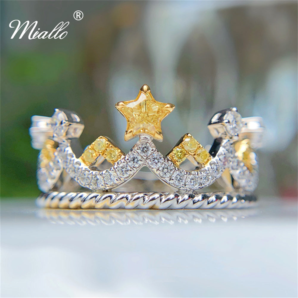 [miallo] Ring R71 Yellow Star Crown Ring