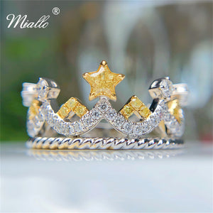 [miallo] Ring R71 Yellow Star Crown Ring
