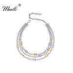 Load image into Gallery viewer, [miallo] Necklace N7 Colorful CZ Stone Three Layers Necklace
