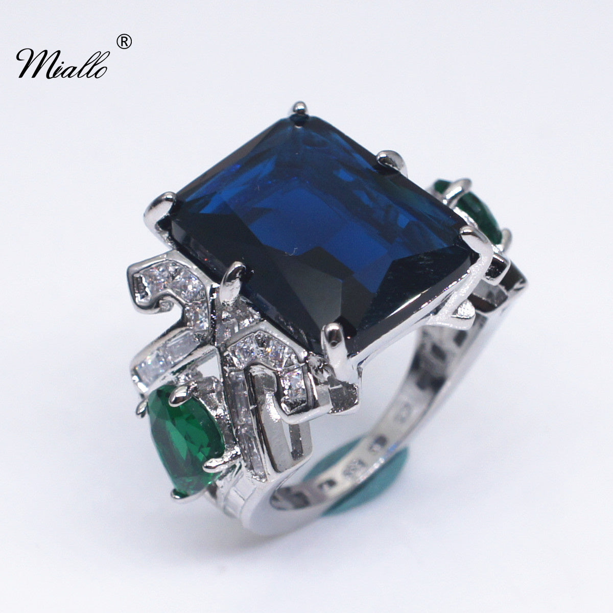 [miallo] Ring R141 Topaz Blue Cubic Zirconia Ring