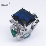 Load image into Gallery viewer, [miallo] Ring R141 Topaz Blue Cubic Zirconia Ring
