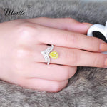 Load image into Gallery viewer, [miallo] Ring R176 Yellow Cubic Zirconia Elegant Ring
