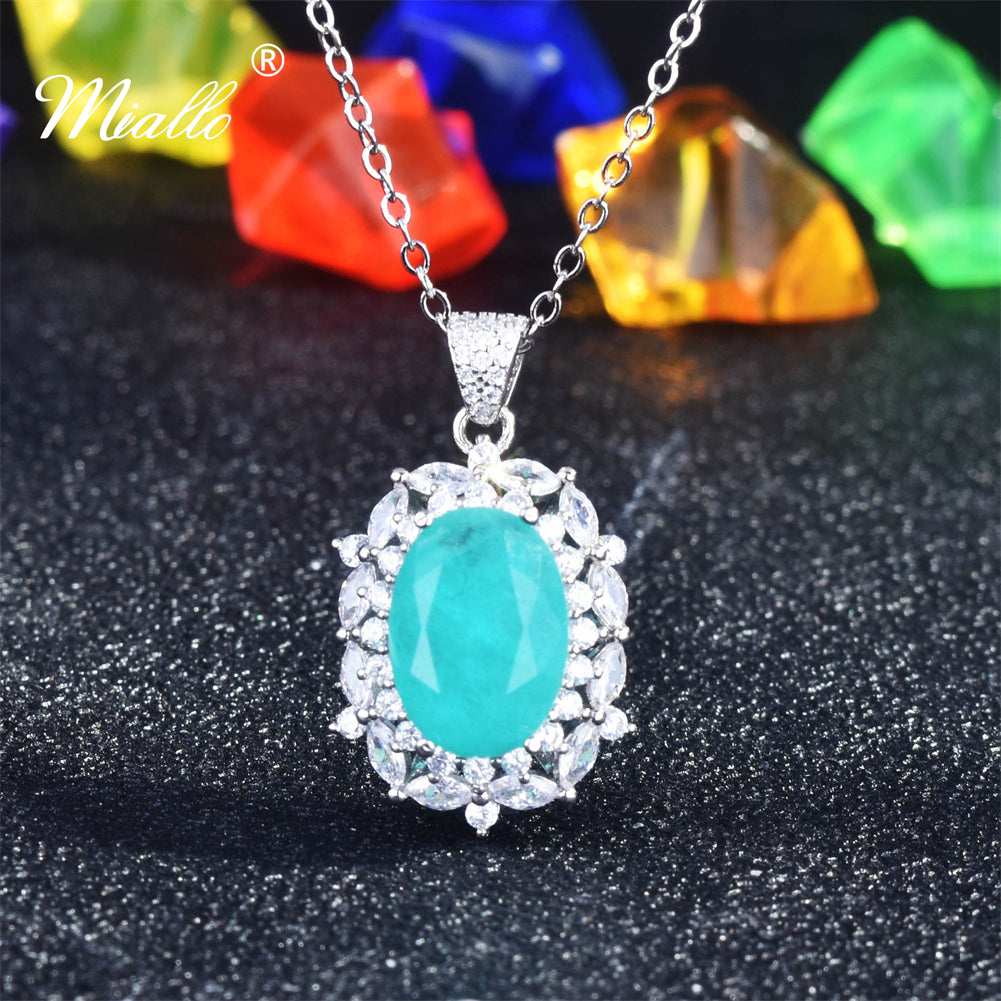 [miallo] Jewelry Set S19 Simulated Palaiba Cubic Zirconia Jewelry Set