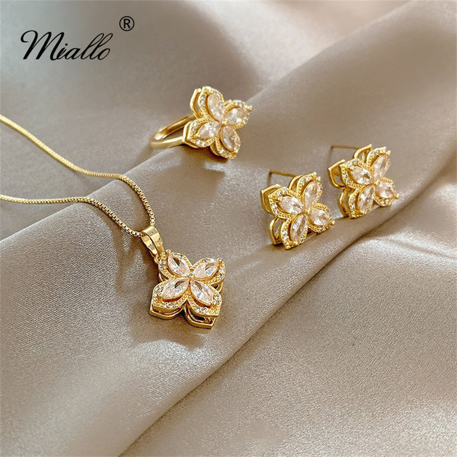 [miallo] Rotatable Clover Jewelry Set (R181+N41+E21)