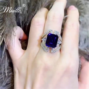 [miallo] Ring R13 Luxury Sapphire Cubic Zirconia Ring