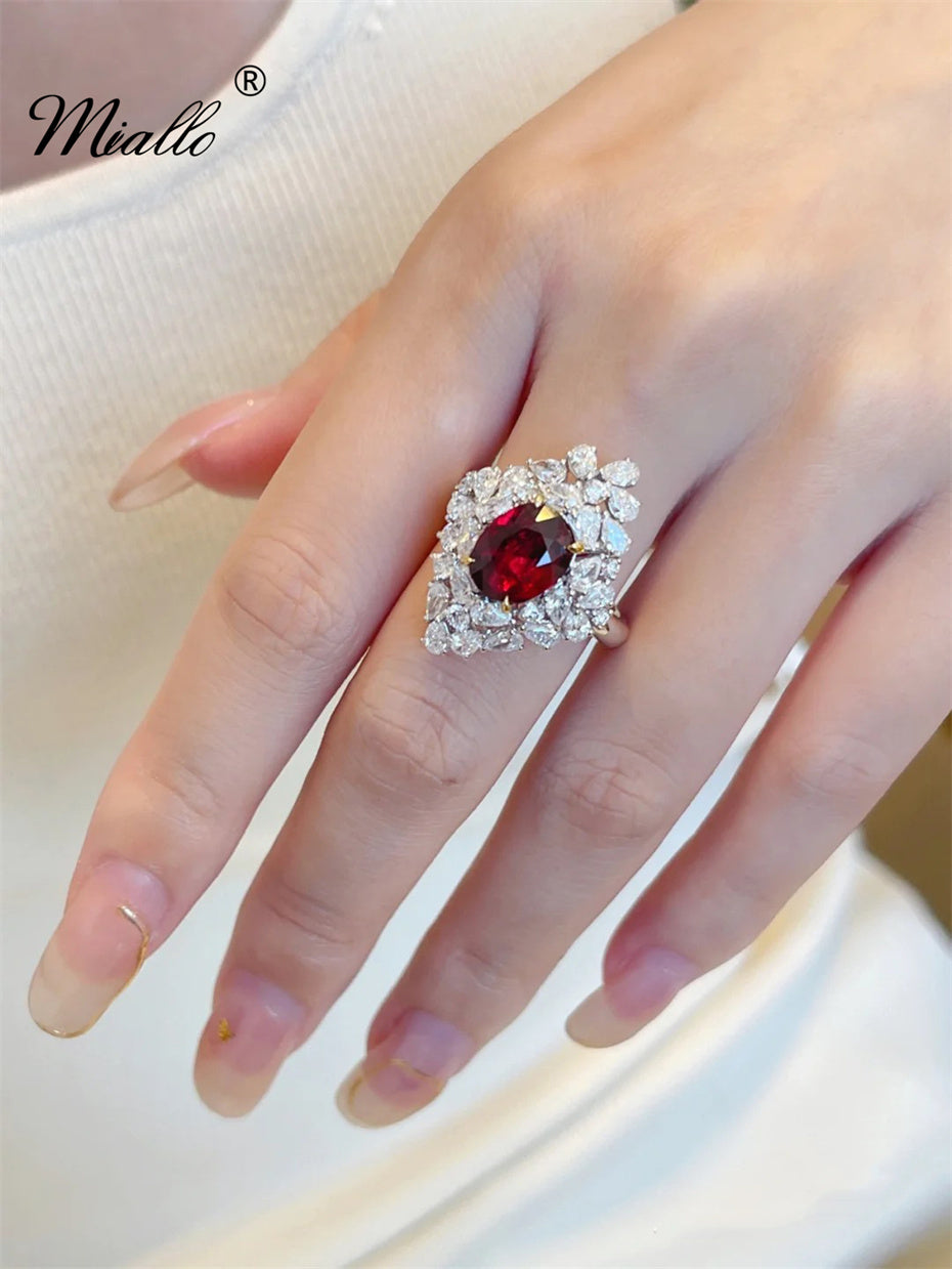 [miallo] Ring R120 Delicate Red Cubic Zirconia Ring