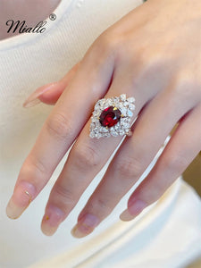 [miallo] Ring R120 Delicate Red Cubic Zirconia Ring