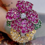 Load image into Gallery viewer, [miallo] Ring R127 Full Rhinestone Flower Women Ring
