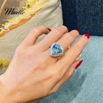 Load image into Gallery viewer, [miallo] Ring R171 Elegant Blue Heart Rhinestone Ring
