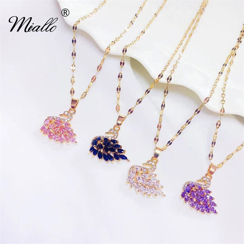 [miallo] Necklace N39 Cubic Zirconia Swan Necklace