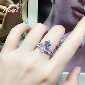 [miallo] Ring R80 Crown Princess Square Ring