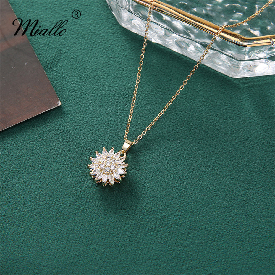 [miallo] Necklace N35 Rotatable Sunflower Necklace