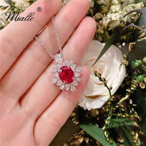 [miallo] Necklace N19 Luxury Red Cubic Zirconia Necklace
