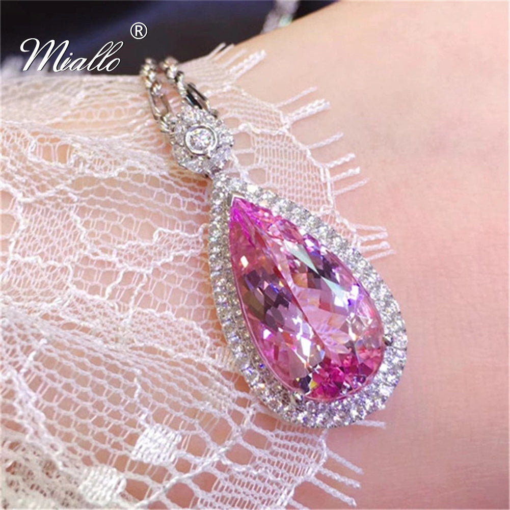 [miallo] Necklace N15 Pink Cubic Zirconia Fashion Necklace