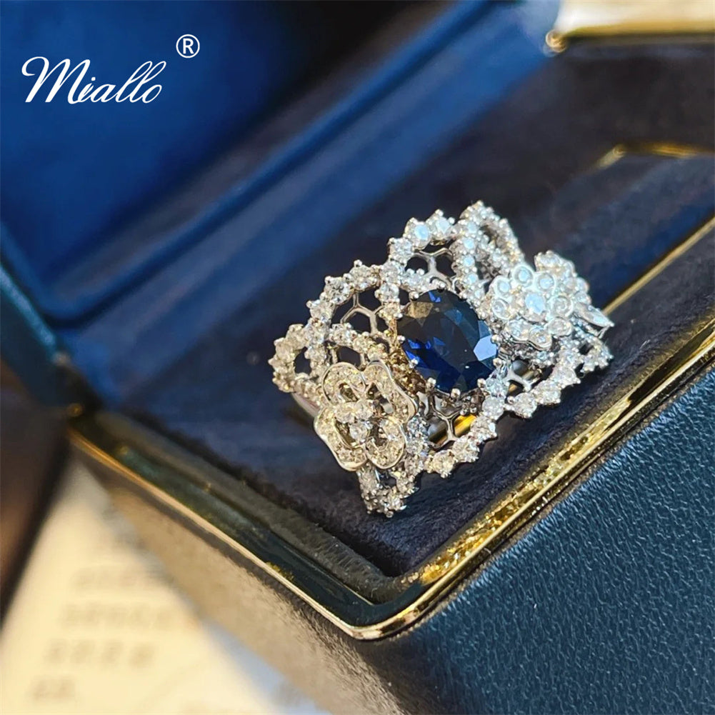 [miallo] Ring R29 Hollow Out CZ Stone Ring