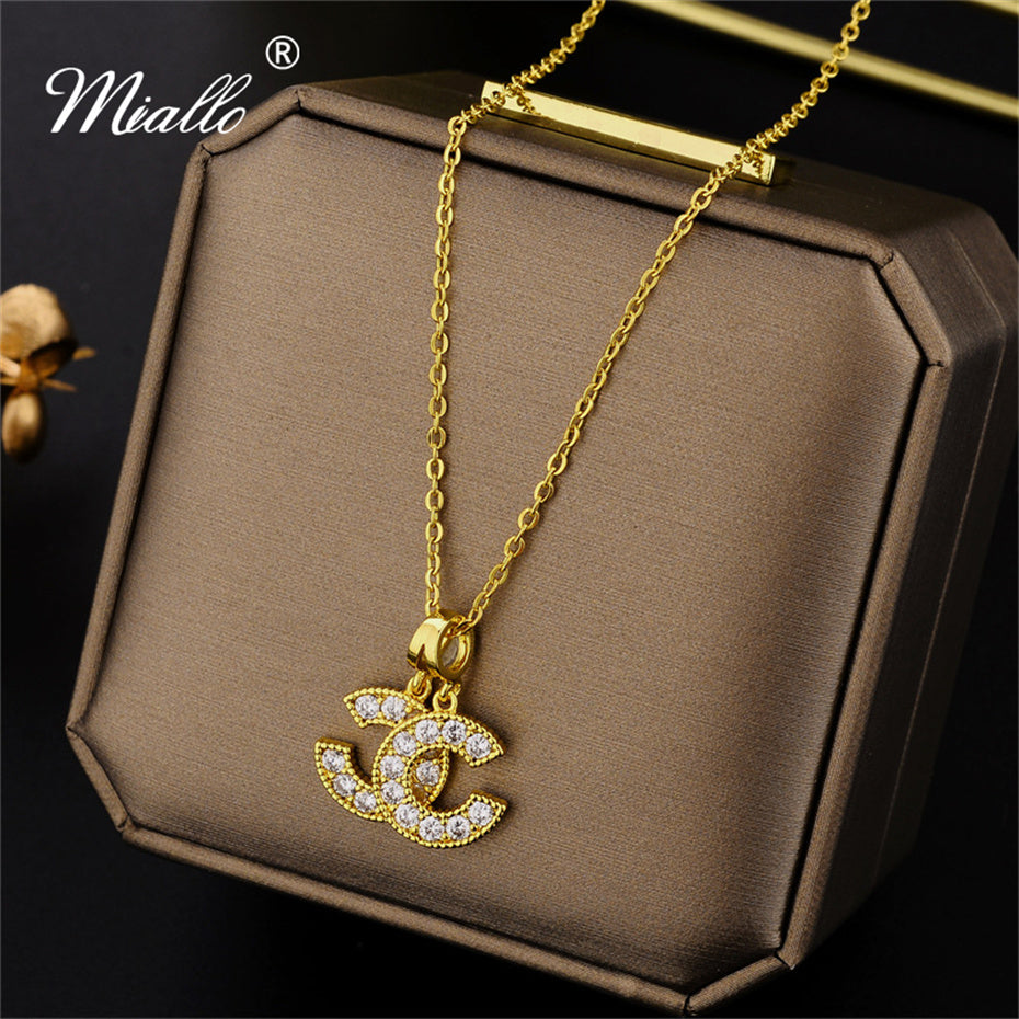 [miallo] Necklace N33 Fashion Double C Necklace