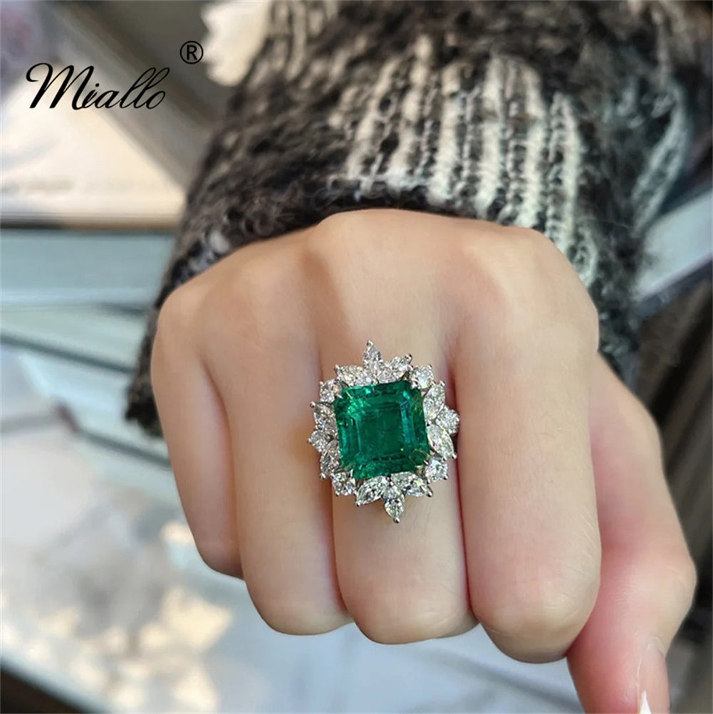 [miallo] Ring R26 Green Cubic Zirconia Women Ring