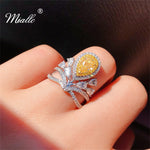 Load image into Gallery viewer, [miallo] Ring R82 Yellow Color CZ Stone Women Ring
