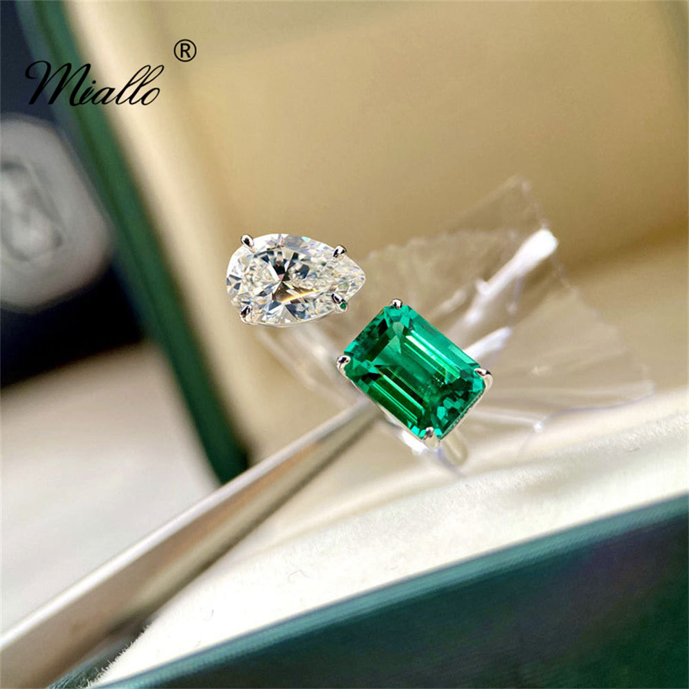 [miallo] Ring R115 Emerald Square CZ Stone Women Ring