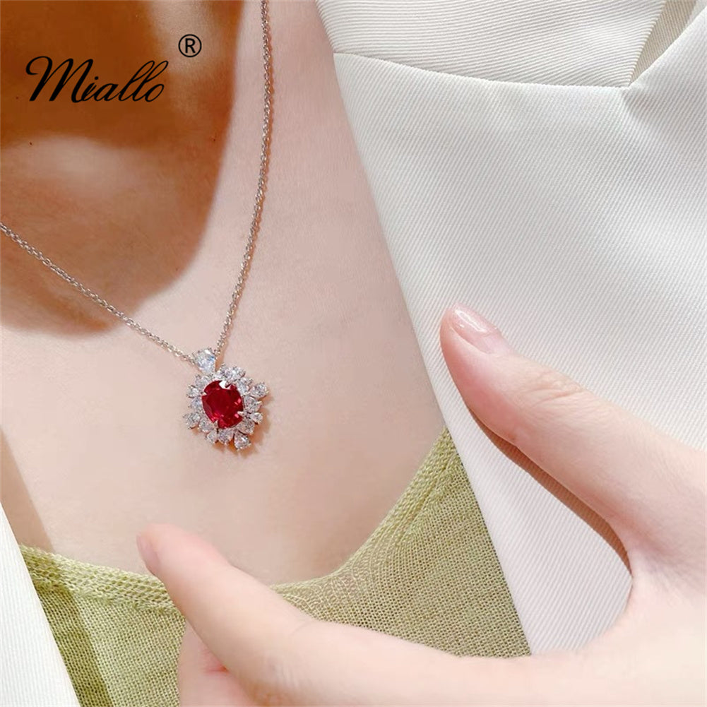 [miallo] Necklace N19 Luxury Red Cubic Zirconia Necklace
