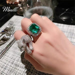 Load image into Gallery viewer, [miallo] Ring R38 Luxury Emerald Leopard Ring
