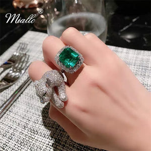 [miallo] Ring R38 Luxury Emerald Leopard Ring
