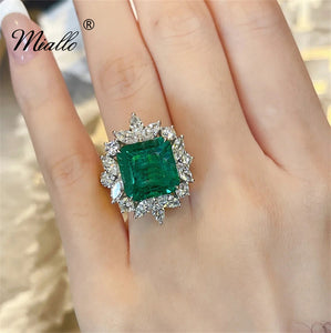 [miallo] Ring R26 Green Cubic Zirconia Women Ring