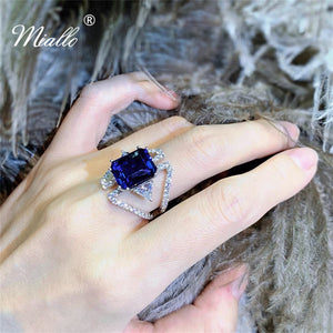 [miallo] Ring R13 Luxury Sapphire Cubic Zirconia Ring