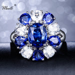 Load image into Gallery viewer, [miallo] Ring R146 Silver Color Blue Cubic Zirconia Ring
