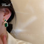 Load image into Gallery viewer, [miallo] Jewelry Set S1 Vintage Emerald Square Rhinestone Jewelry Set
