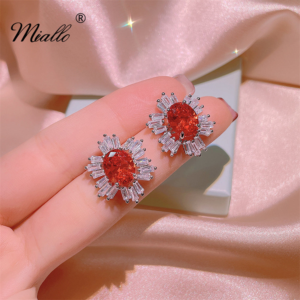 [miallo] Jewelry Set S8 Flower Cubic Zirconia Jewelry Set