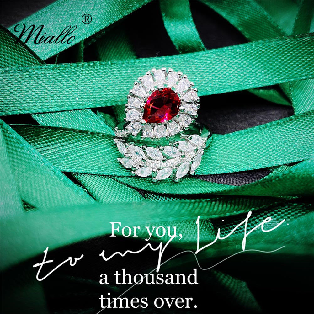 [miallo] Ring R172 Luxury Cubic Zirconia Red Ring