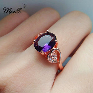 [miallo] Ring R47 Amethyst Leaf Ring