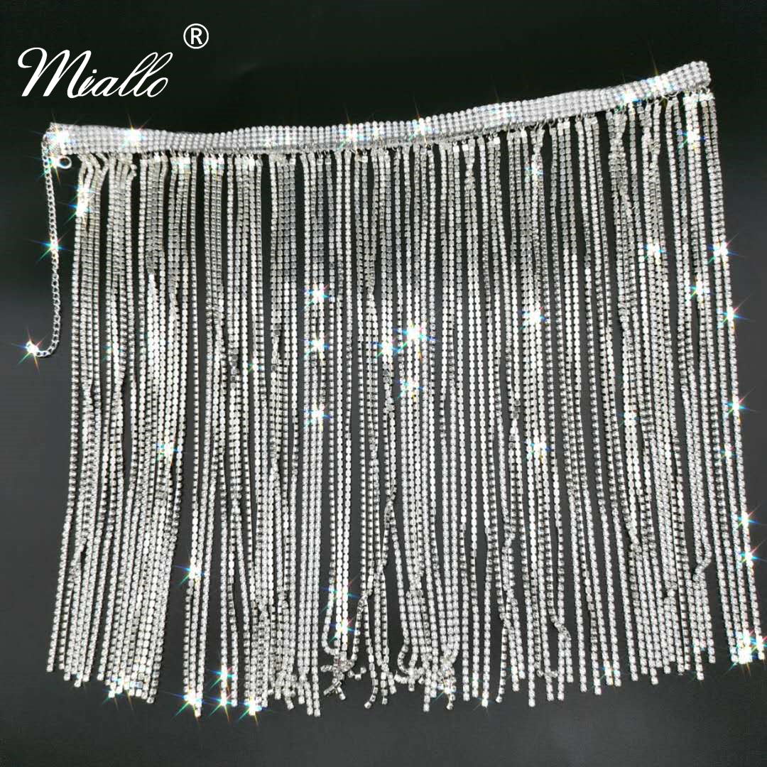 [miallo] Body Jewelry BJ5 Rhinestone Tassel Waist Chain Skirt