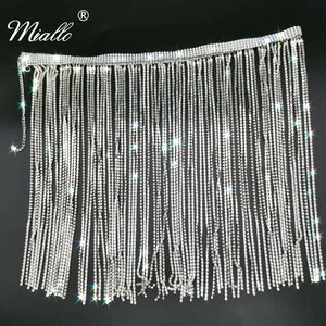 [miallo] Body Jewelry BJ5 Rhinestone Tassel Waist Chain Skirt