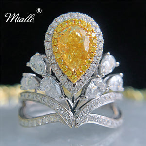 [miallo] Ring R82 Yellow Color CZ Stone Women Ring