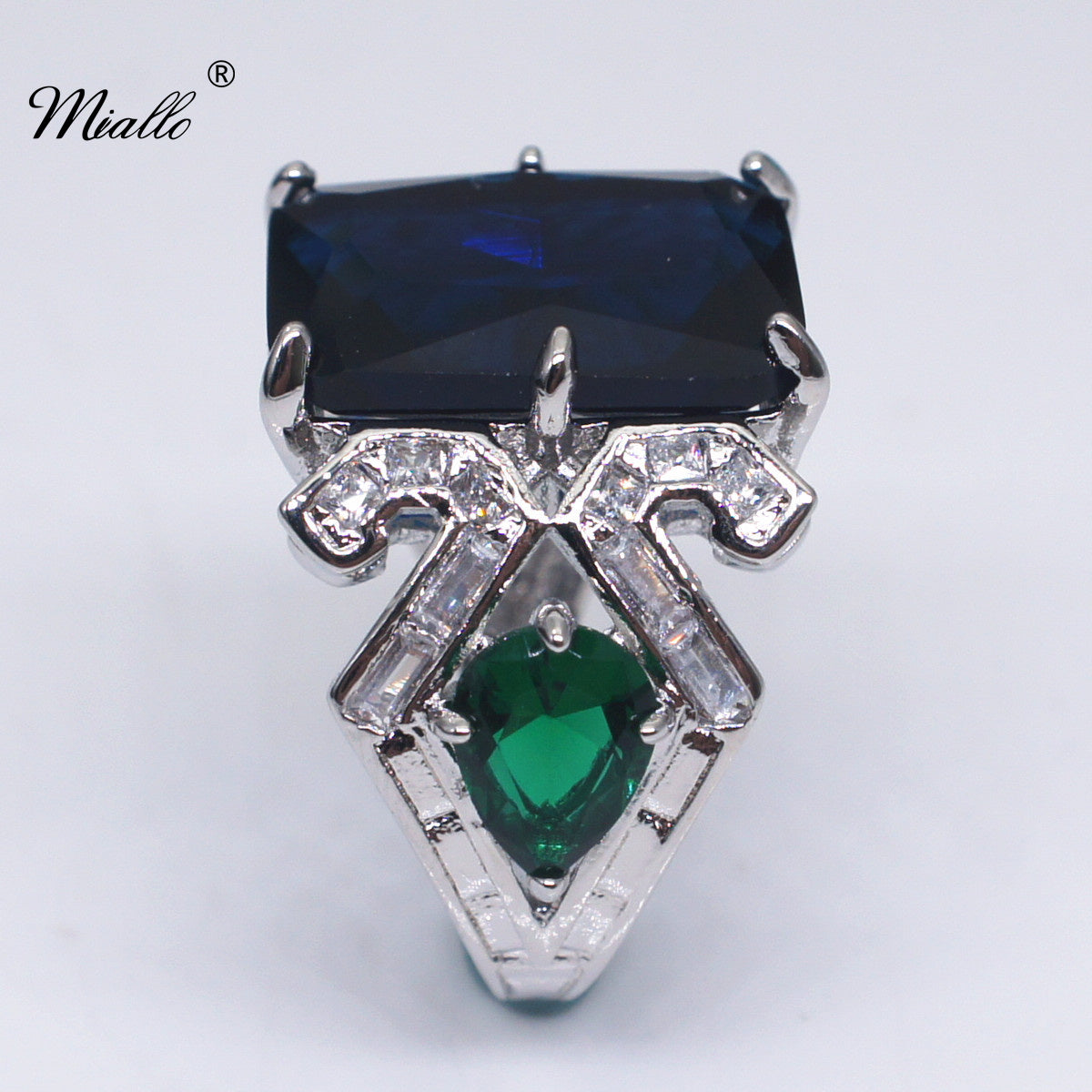 [miallo] Ring R141 Topaz Blue Cubic Zirconia Ring