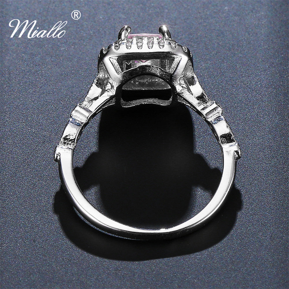 [miallo] Ring R75 Pink Square Princess Ring
