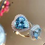 Load image into Gallery viewer, [miallo] Ring R171 Elegant Blue Heart Rhinestone Ring
