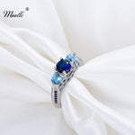 Load image into Gallery viewer, [miallo] Ring R140 Fashion Blue Full Rhinestone Women Ring
