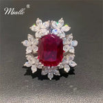 Load image into Gallery viewer, [miallo] Ring R175 Flower Cubic Zirconia Red Ring
