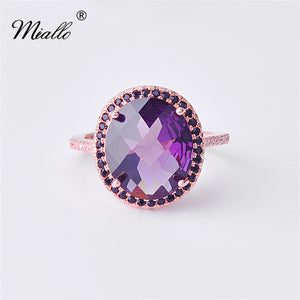[miallo] Ring R78 Black Zircon Amethyst Ring