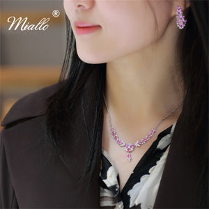 [miallo] Necklace N12 Pink Cubic Zirconia Necklace