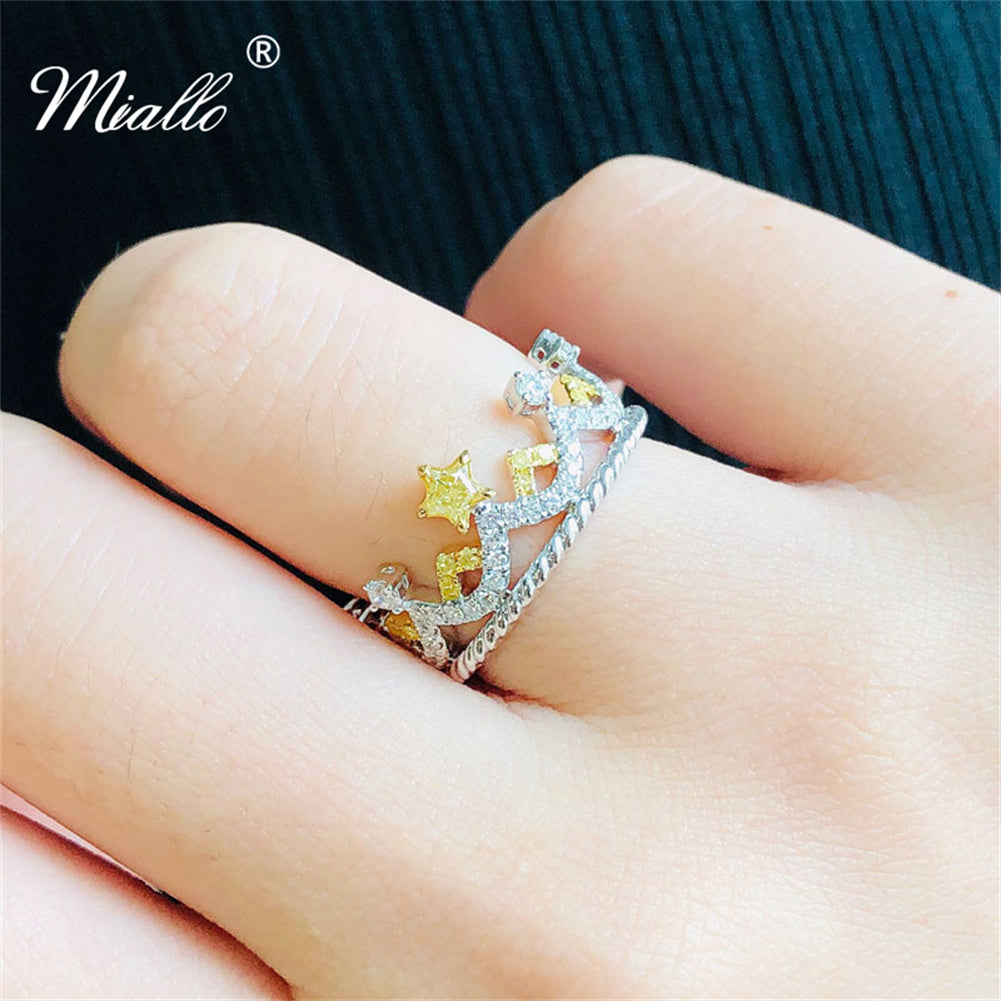 [miallo] Ring R71 Yellow Star Crown Ring
