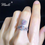 Load image into Gallery viewer, [miallo] Ring R119 Heart Shaped Pink Cubic Zirconia Olive Leaf Ring
