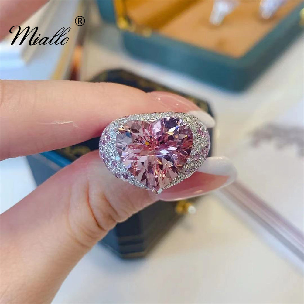 [miallo] Ring R117 Sweet Love Heart Cubic Zirconia Women Ring