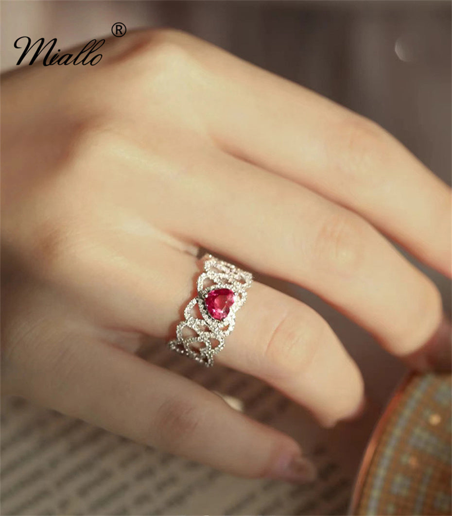 [miallo] Ring R121 Heart Shape Cubic Zirconia Ring