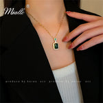 Load image into Gallery viewer, [miallo] Jewelry Set S1 Vintage Emerald Square Rhinestone Jewelry Set
