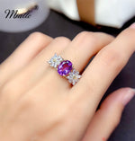 Load image into Gallery viewer, [miallo] Ring R173 Cubic Zirconia Purple Flower Ring
