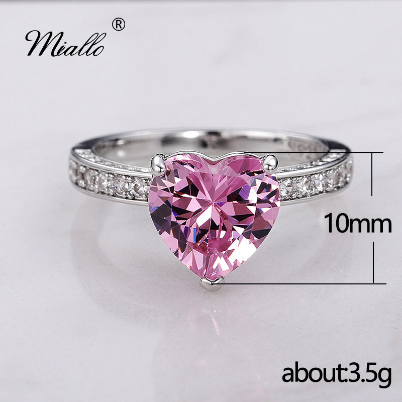 [miallo] Ring R200 Heart Shaped Pink Zircon Ring
